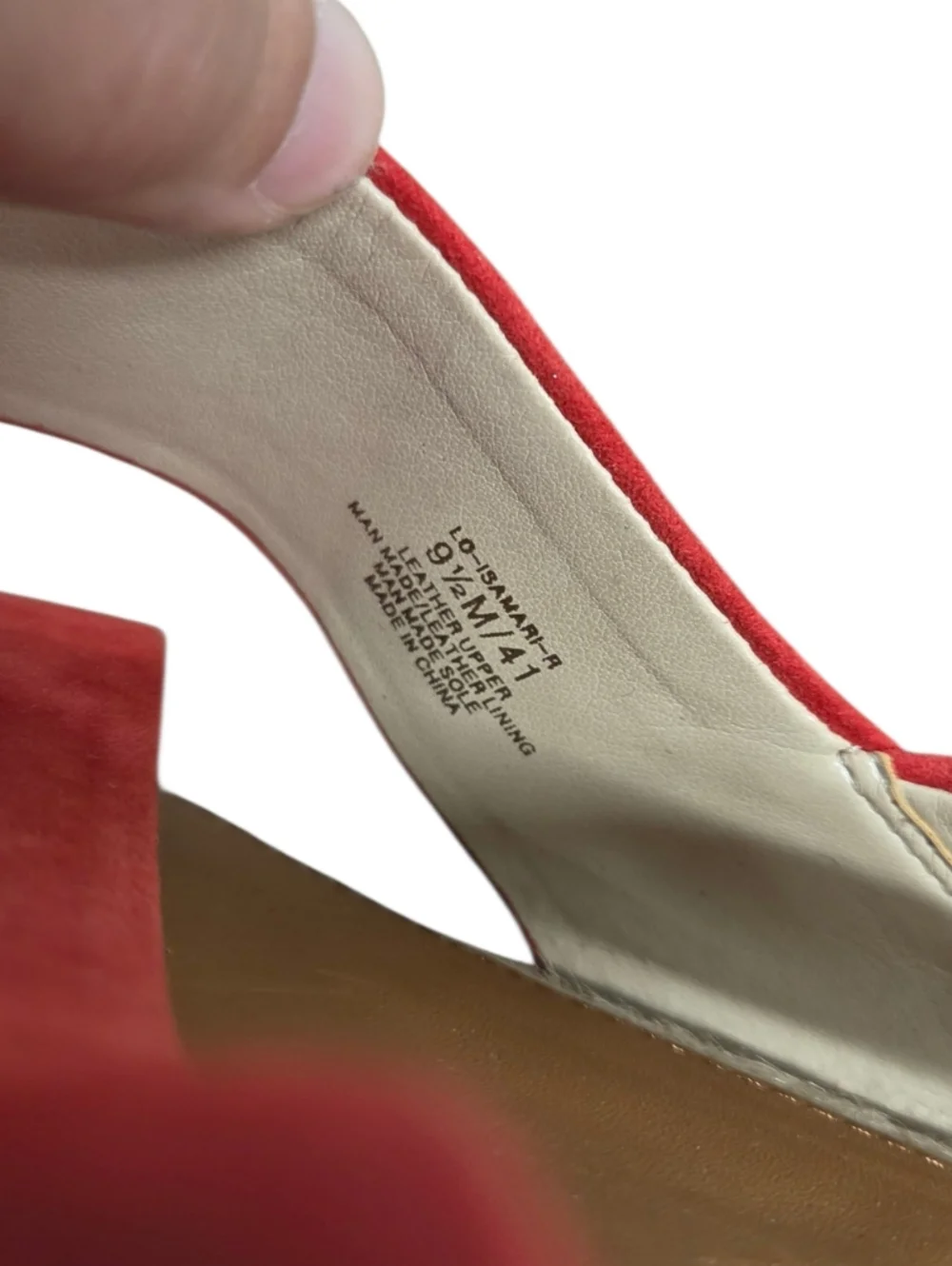 Louise et Cie Size 9.5M Isamari Red Leather Suede Flat Espadrille Sandals